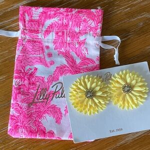 Lilly Pulitzer Sunny Yellow Floral Earrings